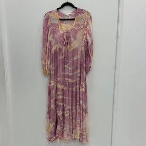 Young Fabulous & Broke Violet Purple and Cream Tones Maxi Dress
